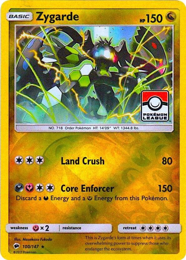 Zygarde 100/147 (Pokemon League) Reverse Holofoil League & Championship Cards