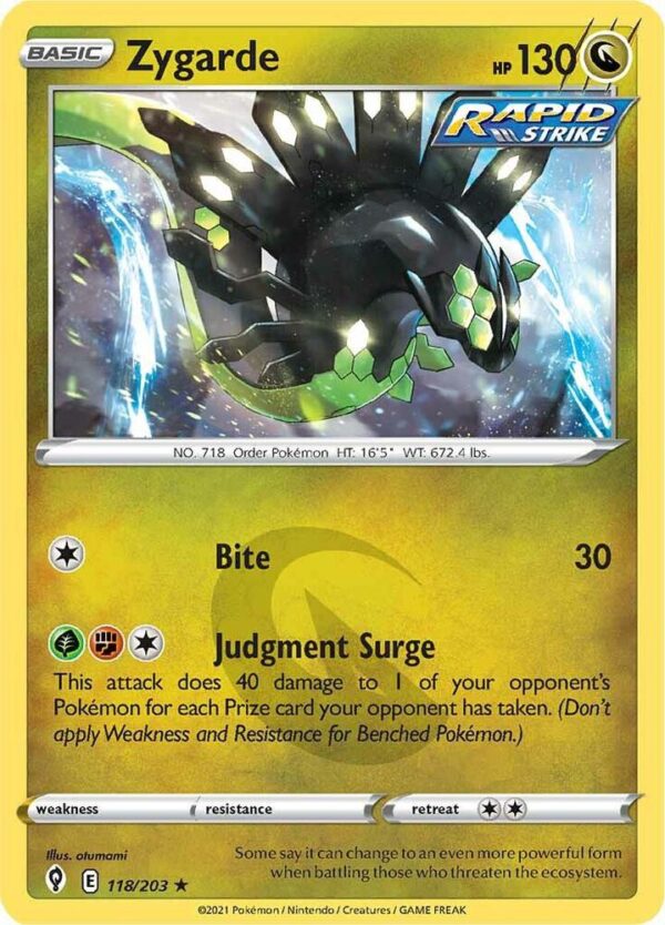 Zygarde 118/203 Holofoil SWSH07: Evolving Skies Zygarde 118/203 Holofoil SWSH07: Evolving Skies
