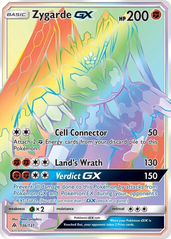 Zygarde GX (Secret) 136/131 Holofoil SM – Forbidden Light Zygarde GX (Secret) 136/131 Holofoil SM – Forbidden Light