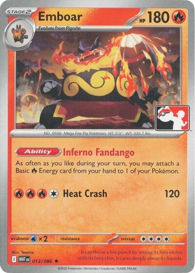 Emboar | 013/086 | Holofoil | Prize Pack Series Cards