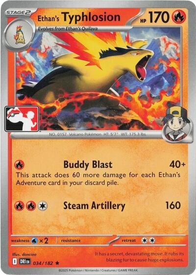 671553_400w Ethan's Typhlosion | 034/182 | Normal | Prize Pack Series Cards