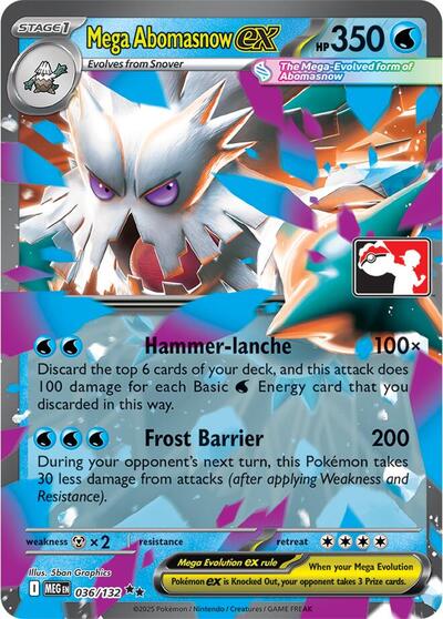 Mega Abomasnow ex | 036/132 | Holofoil | Prize Pack Series Cards