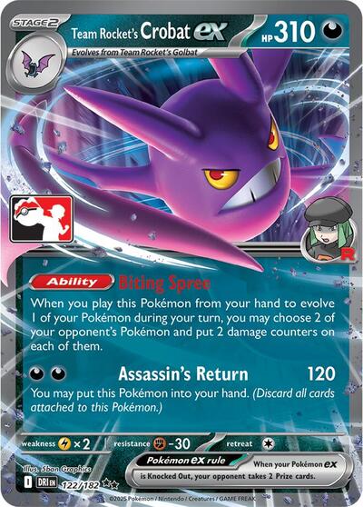 671689_400w Team Rocket's Crobat ex | 122/182 | Holofoil | Prize Pack Series Cards