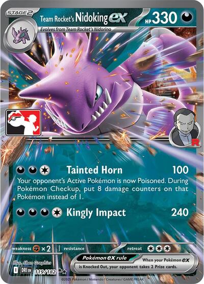 Team Rocket's Nidoking ex | 119/182 | Holofoil | Prize Pack Series Cards