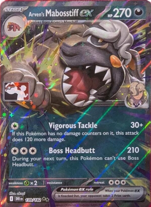 Arven’s Mabosstiff ex 139/182 Holofoil Prize Pack Series Cards