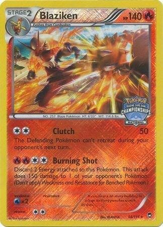 Blaziken 14/111 (National Championships) 014/111 Reverse Holofoil League & Championship Cards