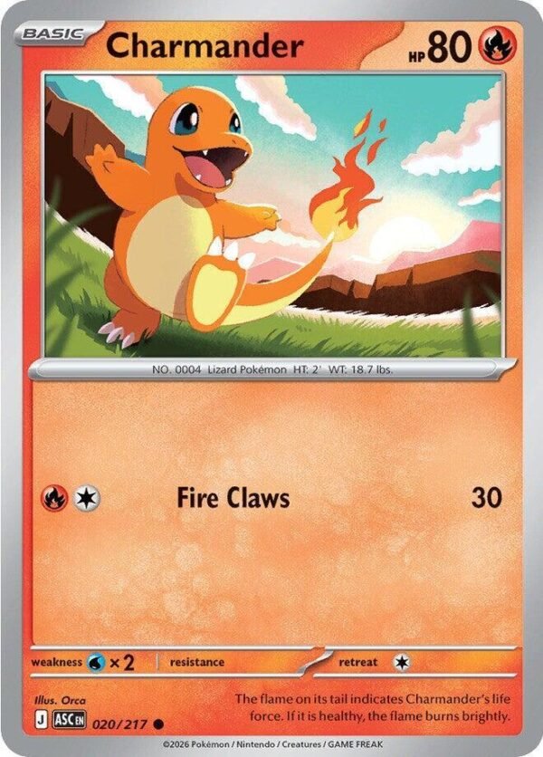 Charmander 020/217 Normal ME: Ascended Heroes Charmander 020/217 Normal ME: Ascended Heroes