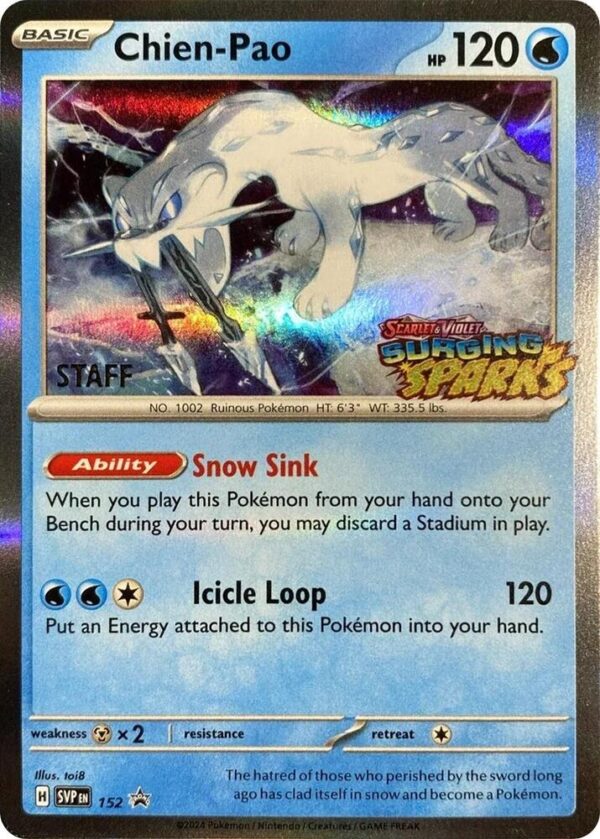 Chien-Pao 152 (Staff) Holofoil SV: Scarlet & Violet Promo Cards