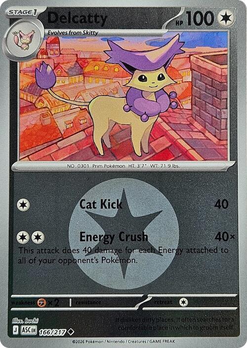 Delcatty (Energy Symbol Pattern) 166/217 Reverse Holofoil ME: Ascended Heroes