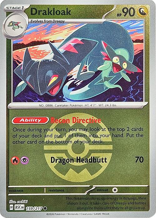 Drakloak 159/217 (Quick Ball) Reverse Holofoil ME: Ascended Heroes