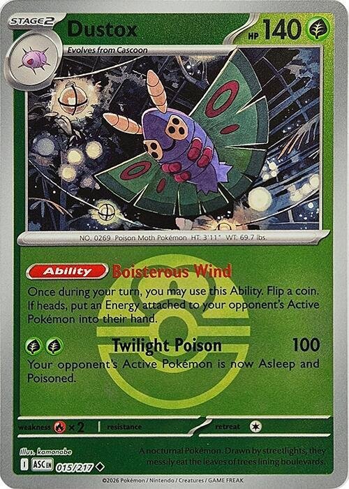 Dustox 015/217 (Love Ball) Reverse Holofoil ME: Ascended Heroes