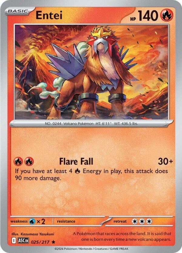 Entei 025/217 Holofoil ME: Ascended Heroes