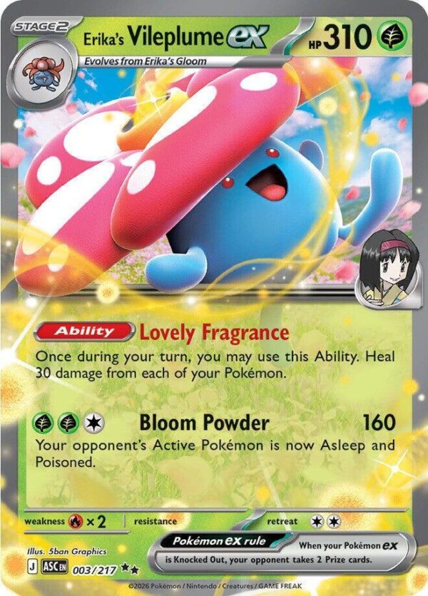Erika’s Vileplume ex 003/217 Holofoil ME: Ascended Heroes Erika’s Vileplume ex 003/217 Holofoil ME: Ascended Heroes