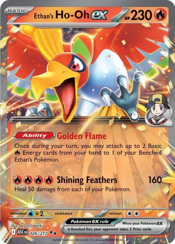 Ethan’s Ho-Oh ex 026/217 Holofoil ME: Ascended Heroes Ethan’s Ho-Oh ex 026/217 Holofoil ME: Ascended Heroes