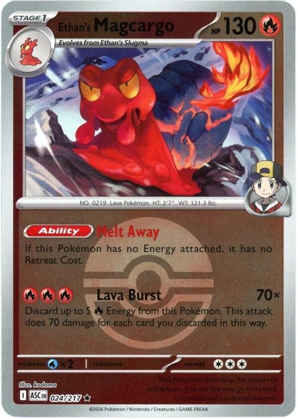 Ethan’s Magcargo 024/217 (Poke Ball) Reverse Holofoil ME: Ascended Heroes