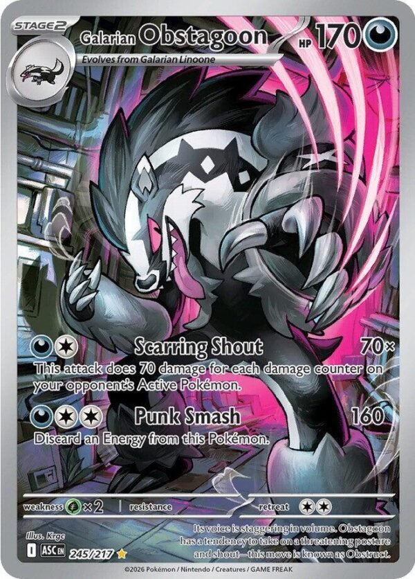 Galarian Obstagoon 245/217 Holofoil ME: Ascended Heroes