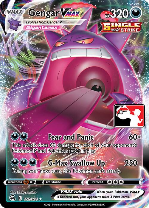 Gengar VMAX 157/264 Holofoil Prize Pack Series Cards Gengar VMAX 157/264 Holofoil Prize Pack Series Cards
