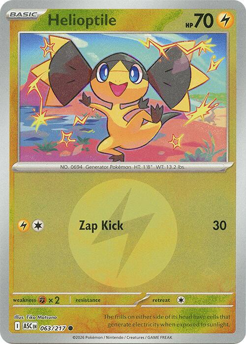 Helioptile (Energy Symbol Pattern) 063/217 Reverse Holofoil ME: Ascended Heroes