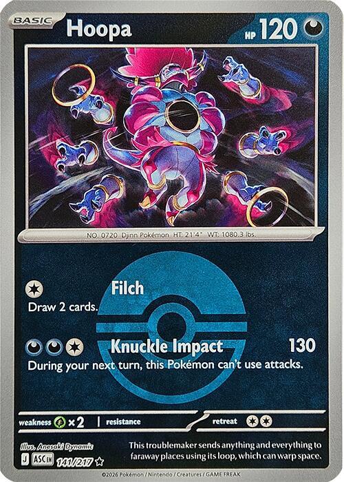 Hoopa (Poke Ball) 141/217 Reverse Holofoil ME: Ascended Heroes