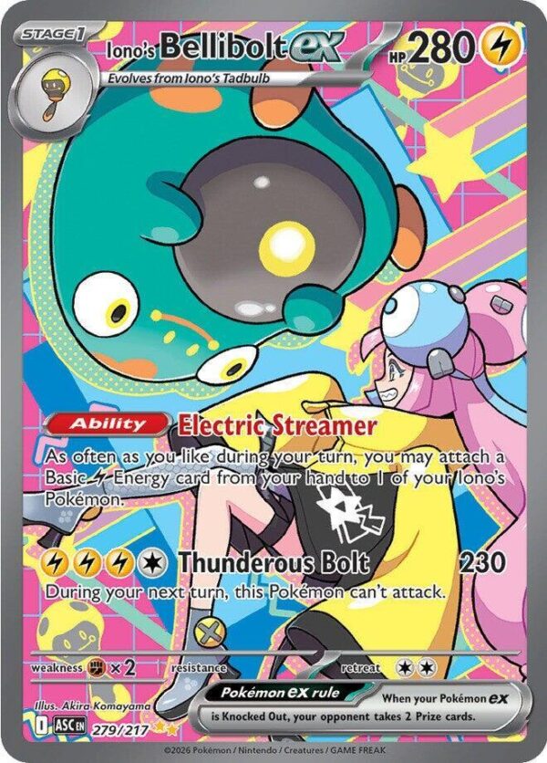 Iono’s Bellibolt ex 279/217 Holofoil ME: Ascended Heroes