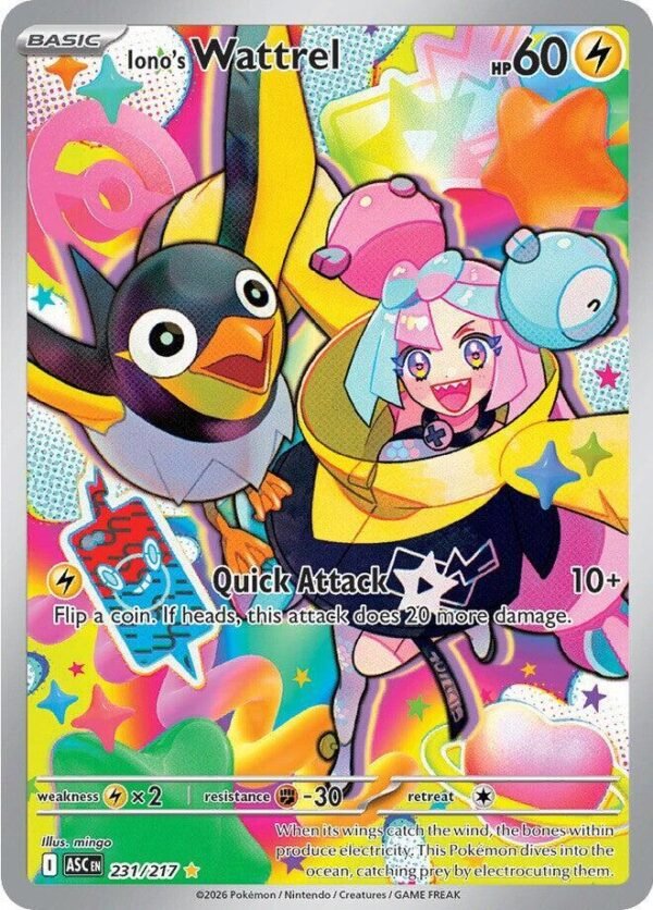 Iono’s Wattrel 231/217 Holofoil ME: Ascended Heroes