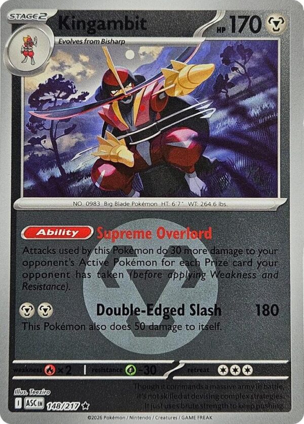 Kingambit (Energy Symbol Pattern) 148/217 Reverse Holofoil ME: Ascended Heroes