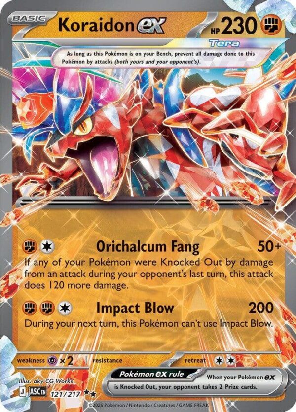Koraidon ex 121/217 Holofoil ME: Ascended Heroes Koraidon ex 121/217 Holofoil ME: Ascended Heroes