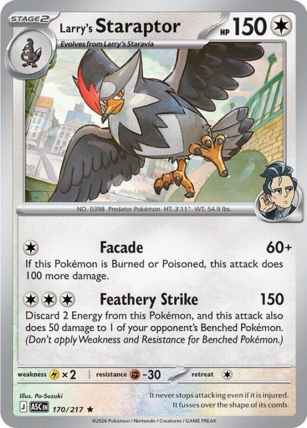 Larry’s Staraptor 170/217 Holofoil ME: Ascended Heroes Larry’s Staraptor 170/217 Holofoil ME: Ascended Heroes