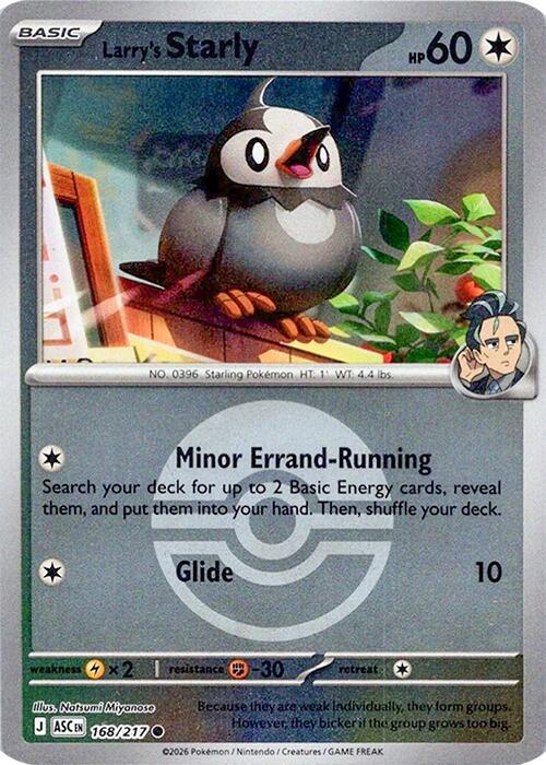 Larry’s Starly (Poke Ball) 168/217 Reverse Holofoil ME: Ascended Heroes