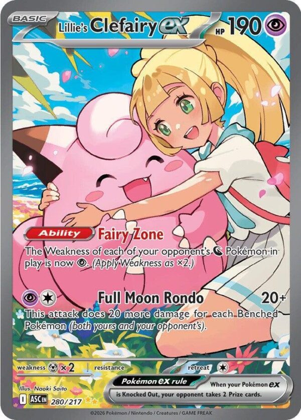 Lillie’s Clefairy ex 280/217 Holofoil ME: Ascended Heroes