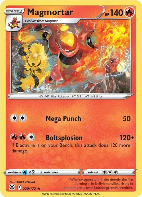 Magmortar 020/172 Normal SWSH09: Brilliant Stars Magmortar 020/172 Normal SWSH09: Brilliant Stars
