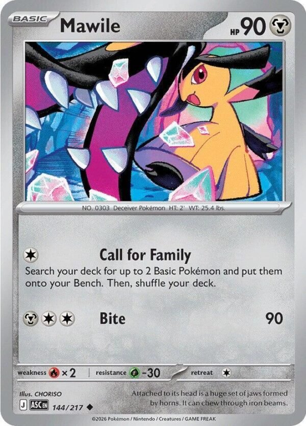 Mawile 144/217 Normal ME: Ascended Heroes Mawile 144/217 Normal ME: Ascended Heroes