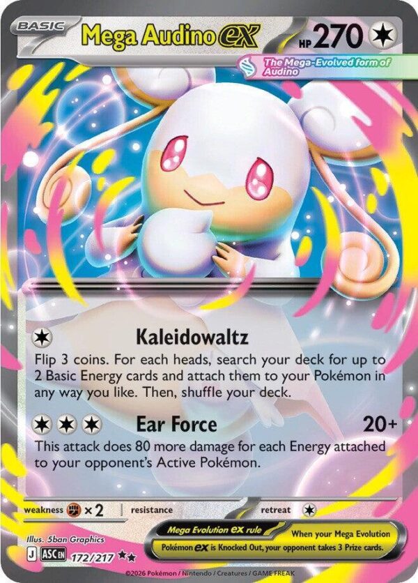 Mega Audino ex 172/217 Holofoil ME: Ascended Heroes