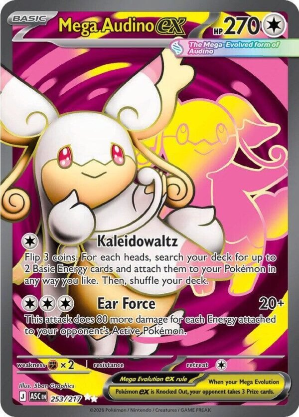 Mega Audino ex 253/217 Holofoil ME: Ascended Heroes Mega Audino ex 253/217 Holofoil ME: Ascended Heroes
