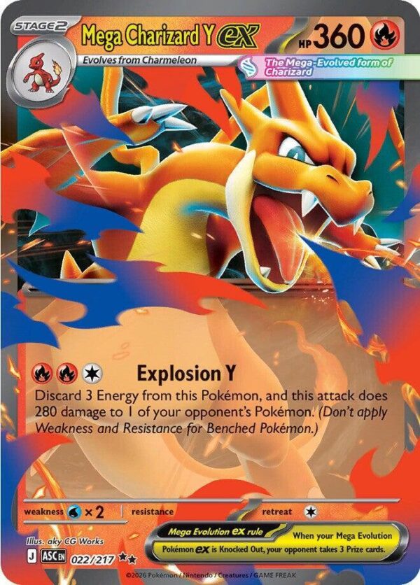 Mega Charizard Y ex 022/217 Holofoil ME: Ascended Heroes Mega Charizard Y ex 022/217 Holofoil ME: Ascended Heroes