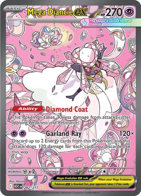 Mega Diancie ex 282/217 Holofoil ME: Ascended Heroes