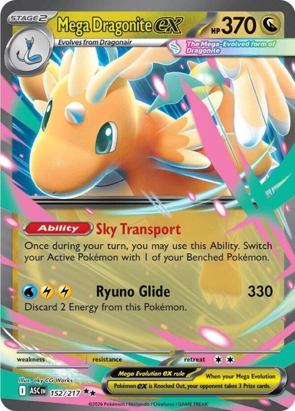Mega Dragonite ex 152/217 Holofoil ME: Ascended Heroes Mega Dragonite ex 152/217 Holofoil ME: Ascended Heroes