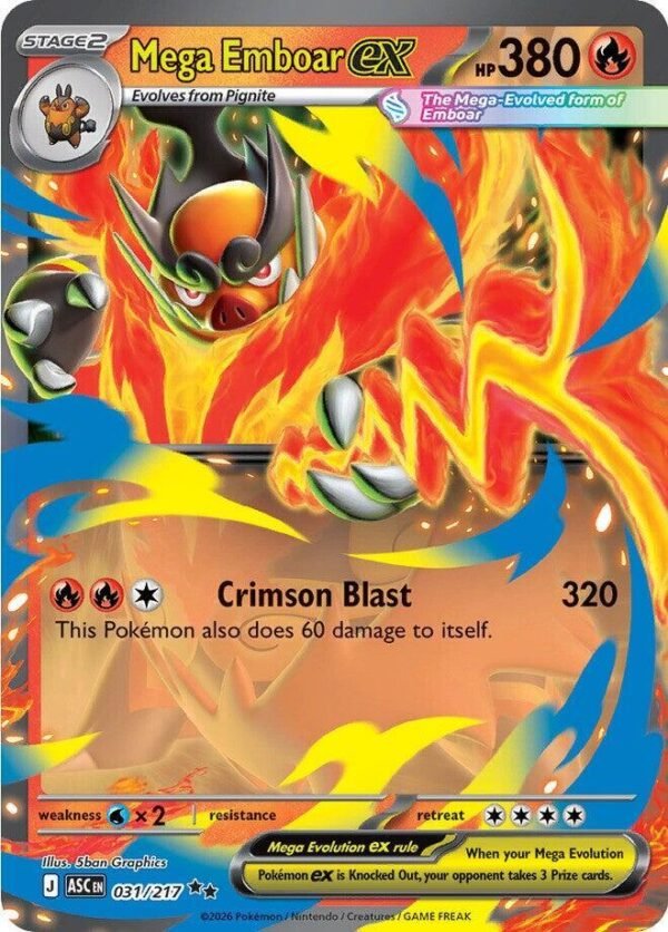Mega Emboar ex 031/217 Holofoil ME: Ascended Heroes