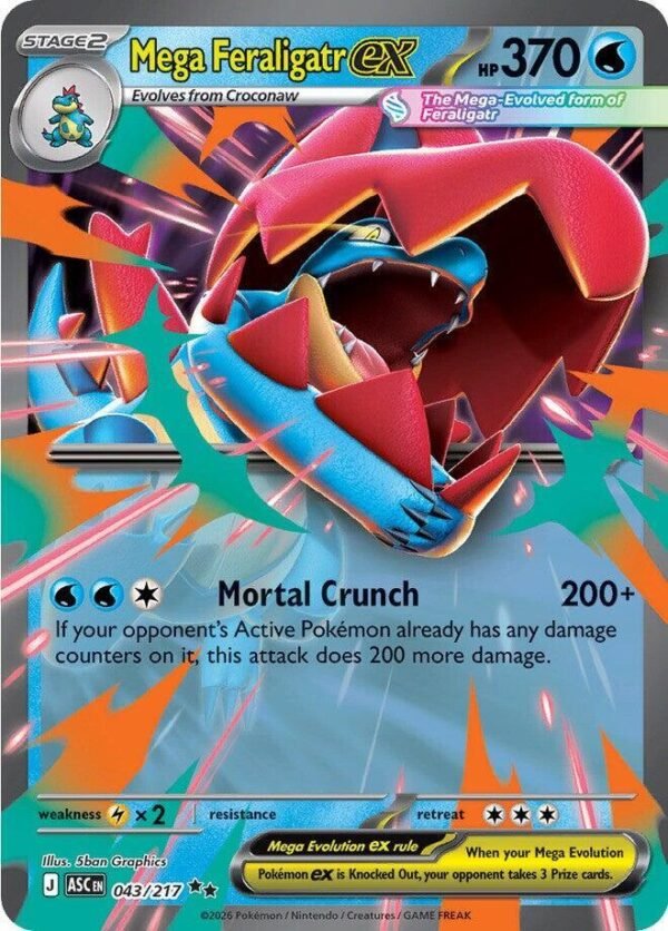 Mega Feraligatr ex 043/217 Holofoil ME: Ascended Heroes