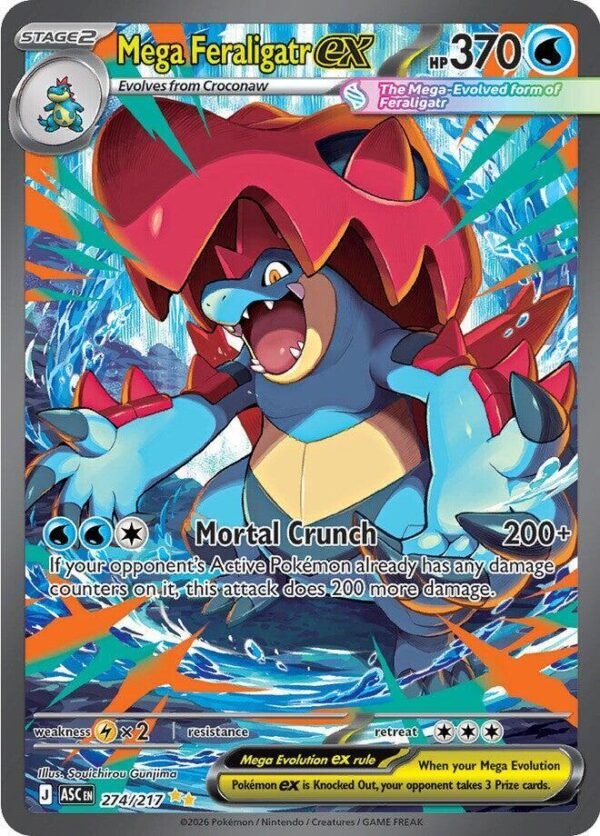 Mega Feraligatr ex 274/217 Holofoil ME: Ascended Heroes