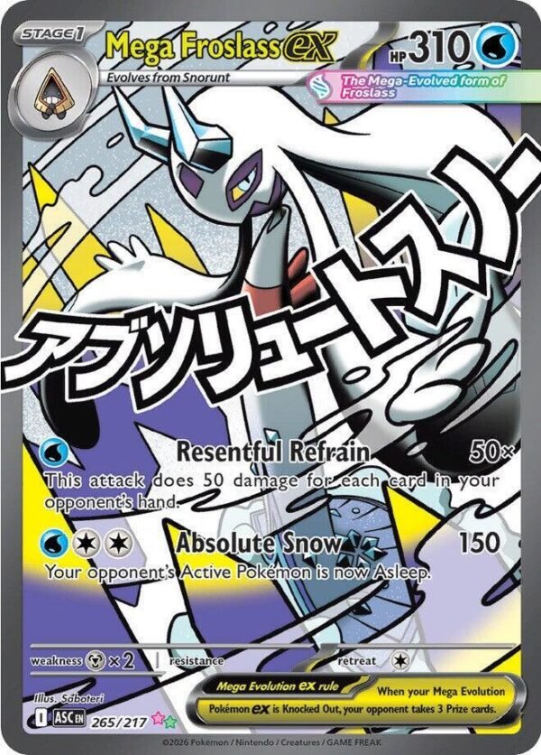 Mega Froslass ex 265/217 Holofoil ME: Ascended Heroes Mega Froslass ex 265/217 Holofoil ME: Ascended Heroes