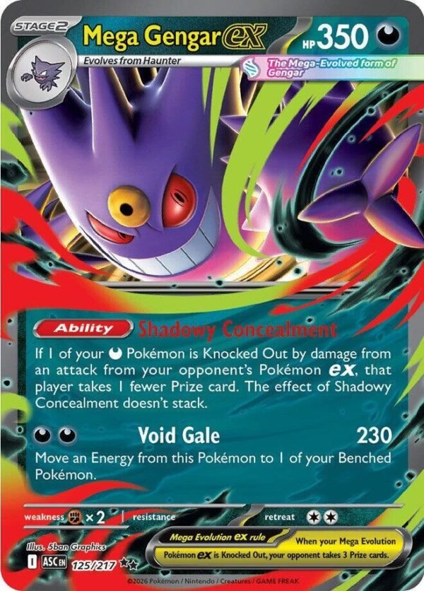 Mega Gengar ex 125/217 Holofoil ME: Ascended Heroes Mega Gengar ex 125/217 Holofoil ME: Ascended Heroes