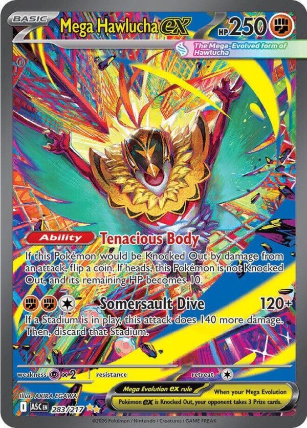 Mega Hawlucha ex 283/217 Holofoil ME: Ascended Heroes