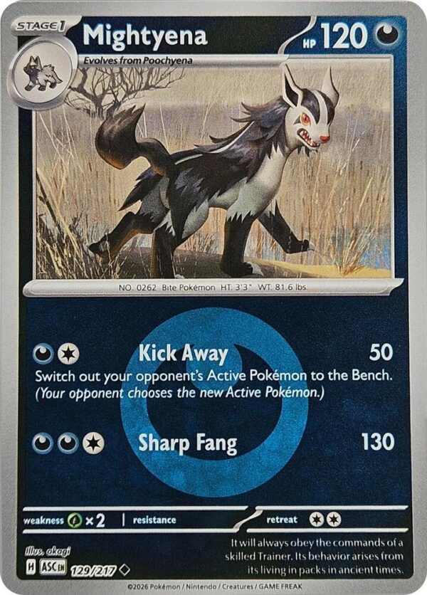 Mightyena 129/217 (Energy Symbol Pattern) Reverse Holofoil ME: Ascended Heroes