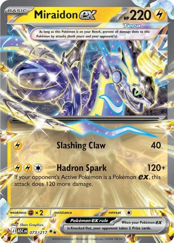 Miraidon ex 073/217 Holofoil ME: Ascended Heroes Miraidon ex 073/217 Holofoil ME: Ascended Heroes