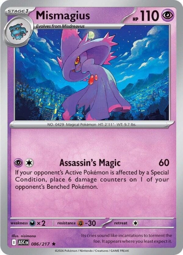Mismagius 086/217 Holofoil ME: Ascended Heroes Mismagius 086/217 Holofoil ME: Ascended Heroes