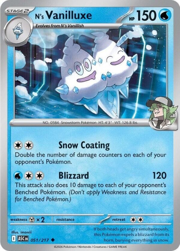 N’s Vanilluxe 051/217 Normal ME: Ascended Heroes