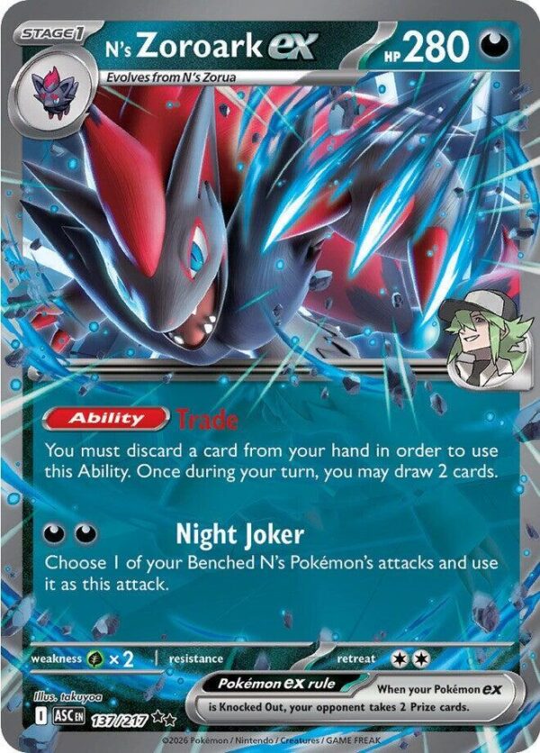 N’s Zoroark ex 137/217 Holofoil ME: Ascended Heroes