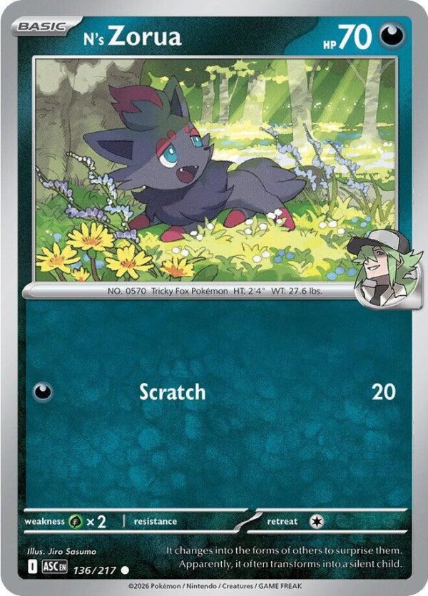 N’s Zorua 136/217 Normal ME: Ascended Heroes