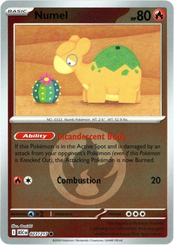 Numel 027/217 (Energy Symbol Pattern) Reverse Holofoil ME: Ascended Heroes